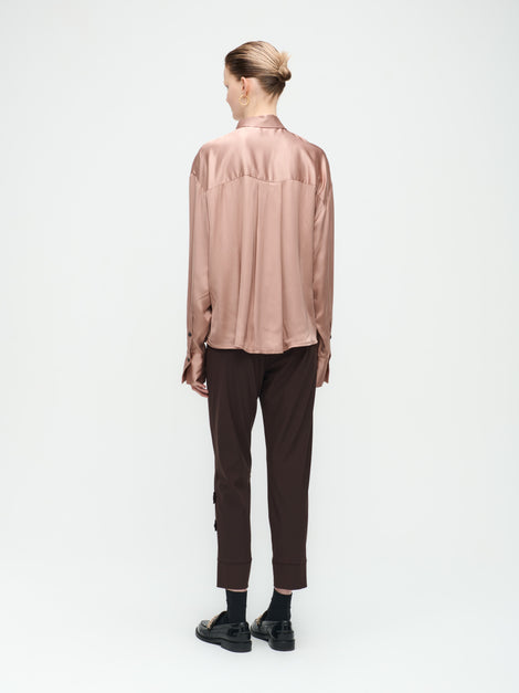 Delia Pants Technical Jersey | Dark Brown