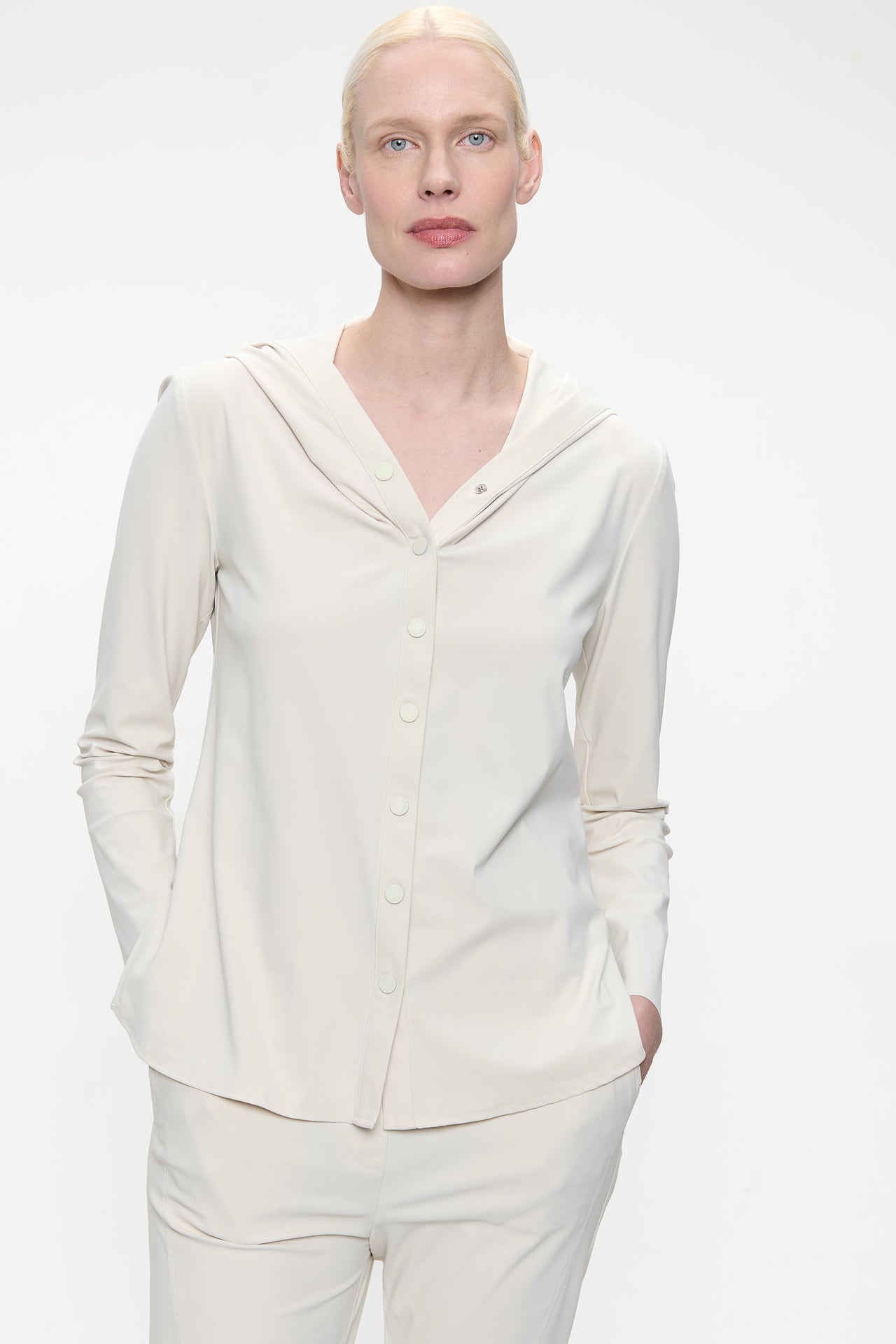 Veronica brush tech jersey blouse | Off White