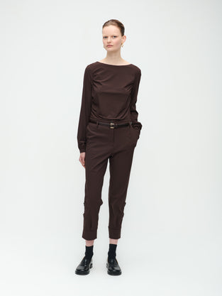 Nina Top Technical Jersey | Dark Brown