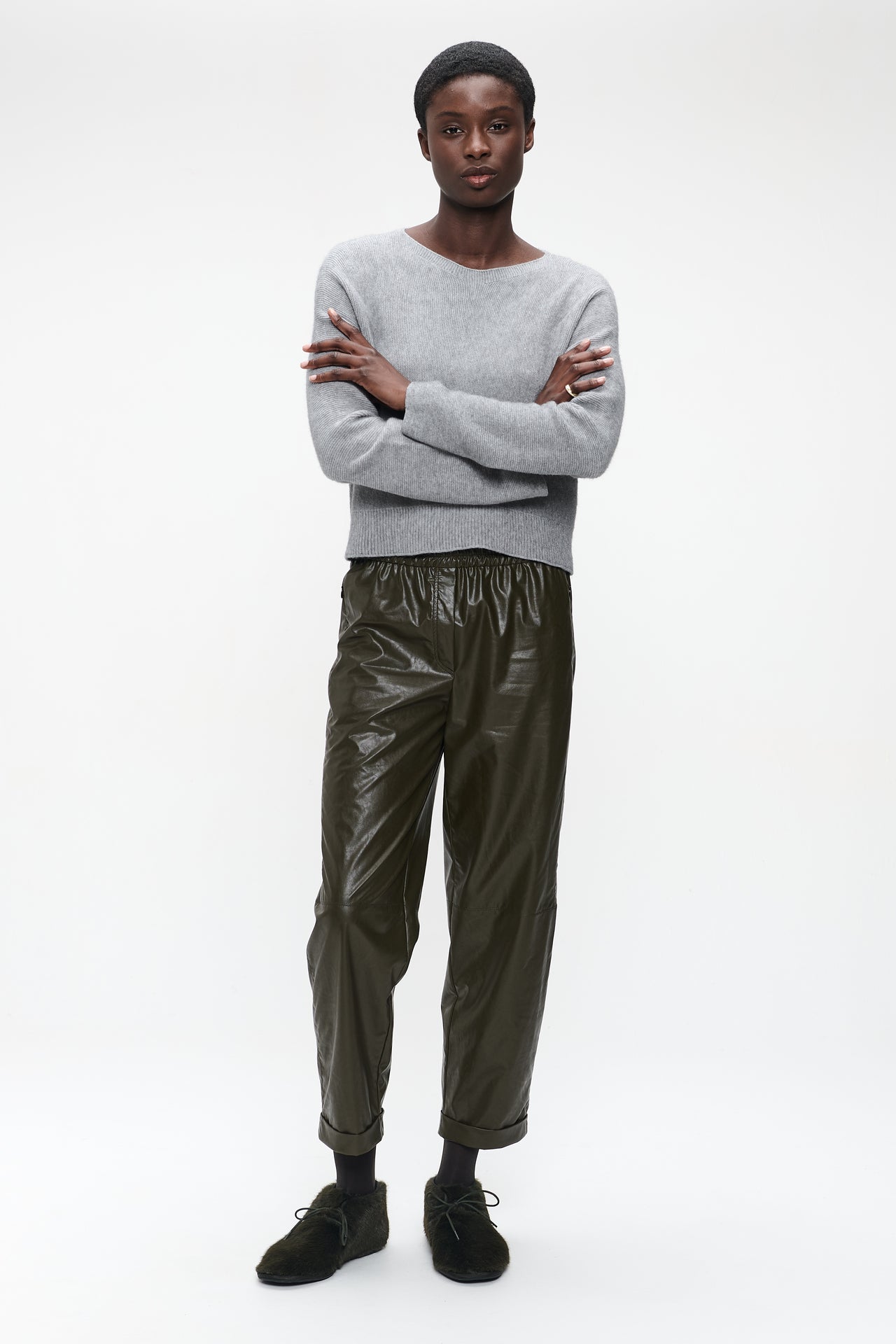 Daphne eco leather pants | Army