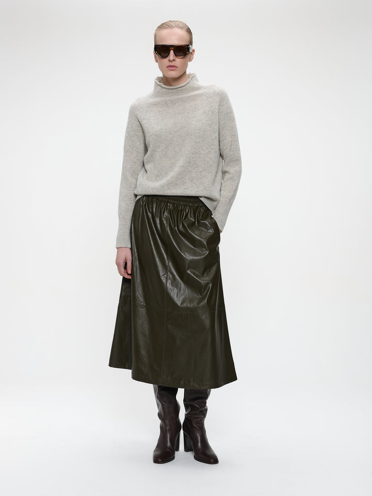 Nitty eco leather skirt | Army