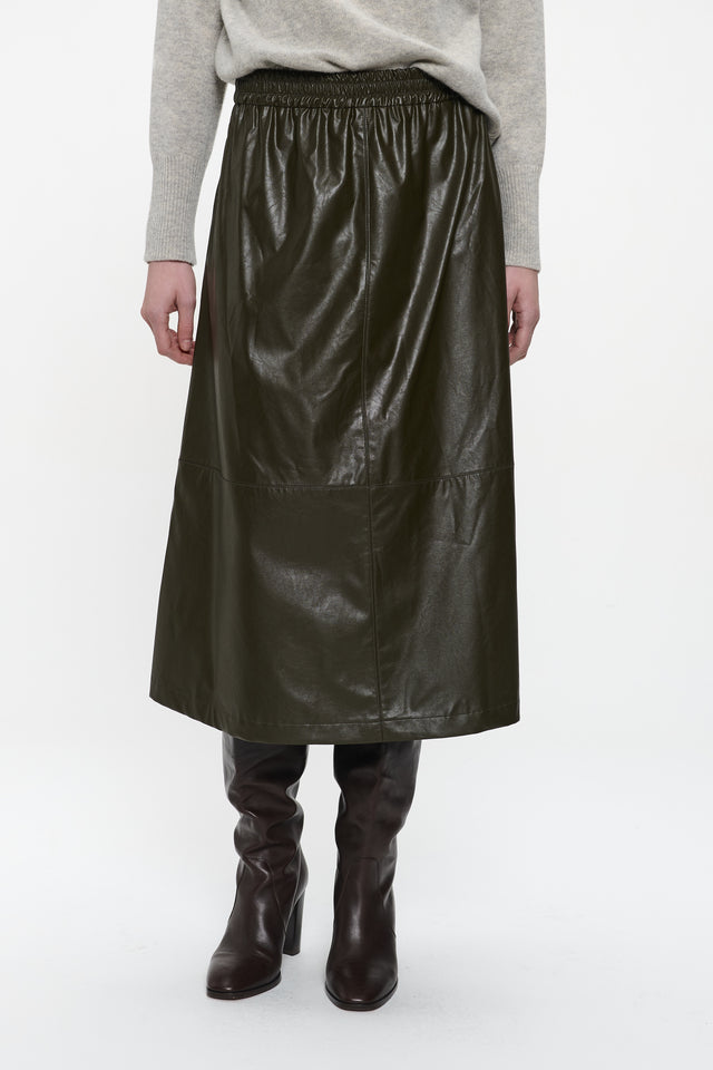 Nitty eco leather skirt | Army