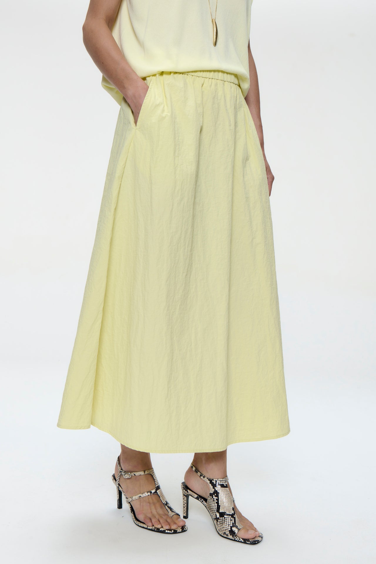 Haruna taffeta skirt | Yellow
