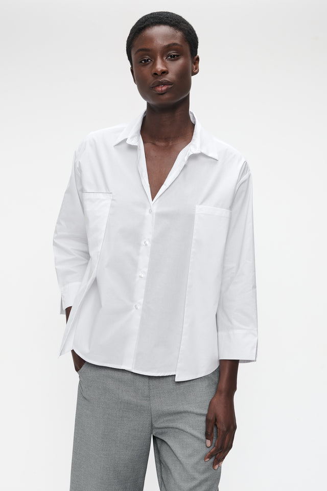 Limone studio poplin blouse | White