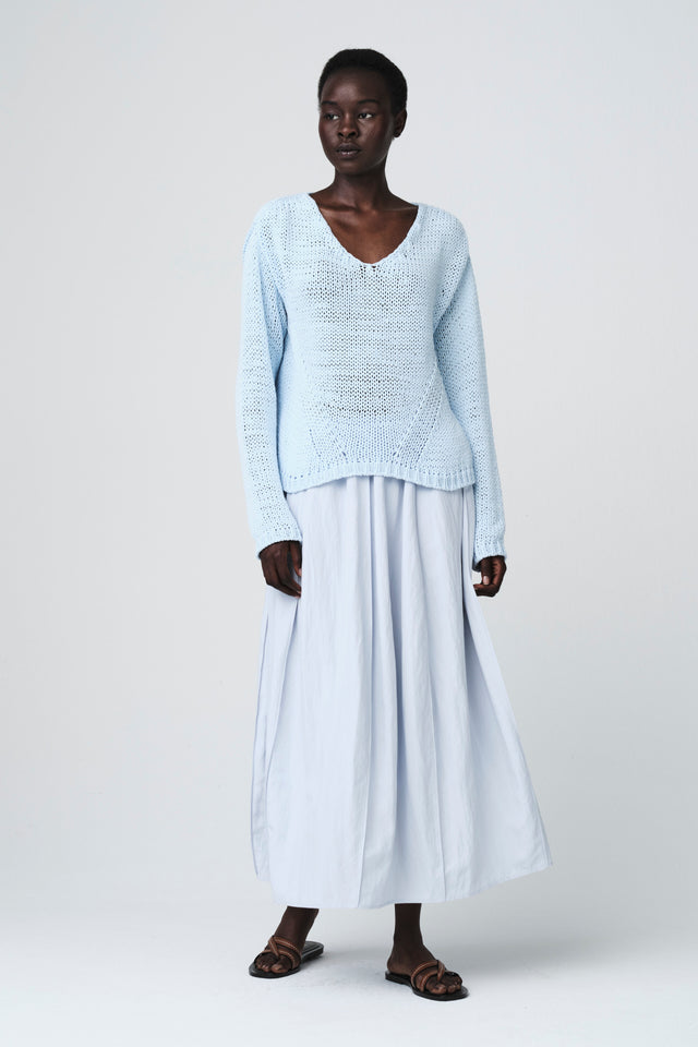 Fancy cotton Pullover E20197S | Light Blue