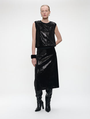 Pallina sequins skirt | Black