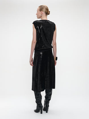 Pallino sequins top | Black