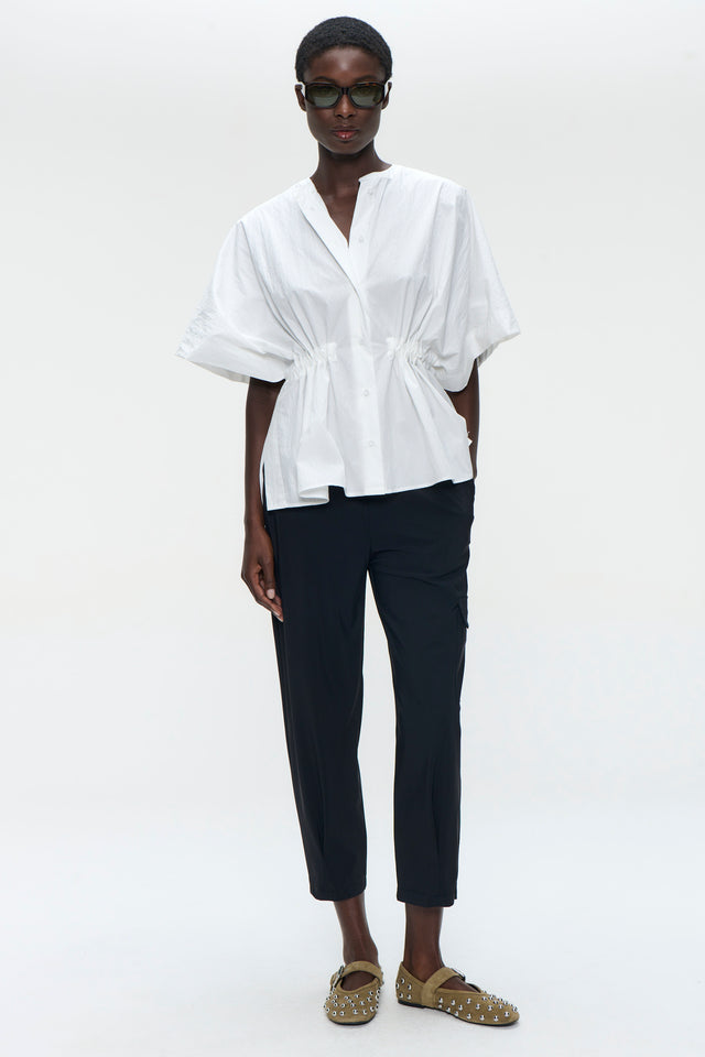 Hiroko cotton mix blouse | White