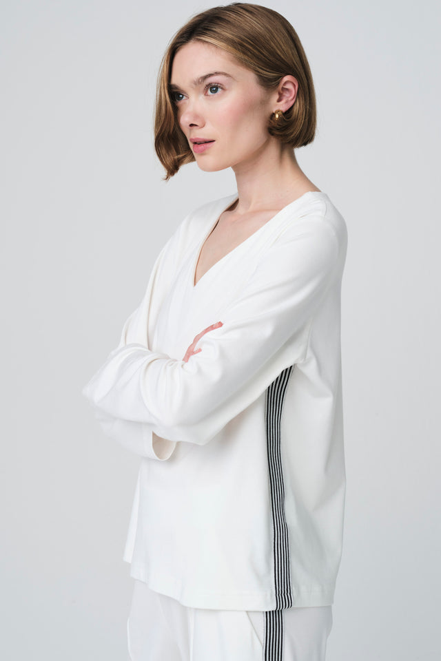Agnese blouse in soft Punto Milano jersay | Panna