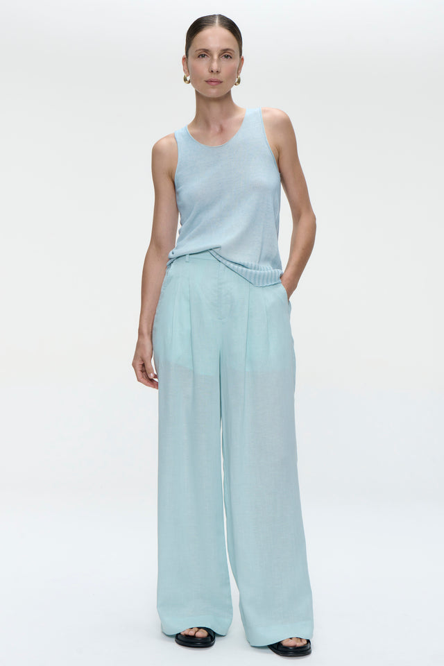 Hamako linnen mix pants | Aloe