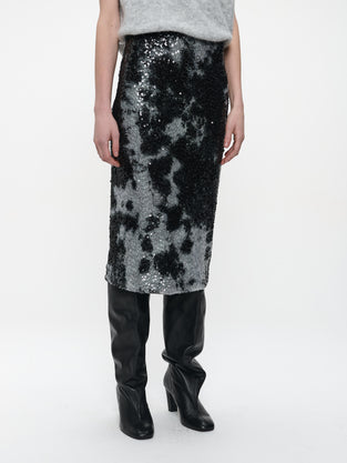 Dionisia sequins skirt | Black Silver