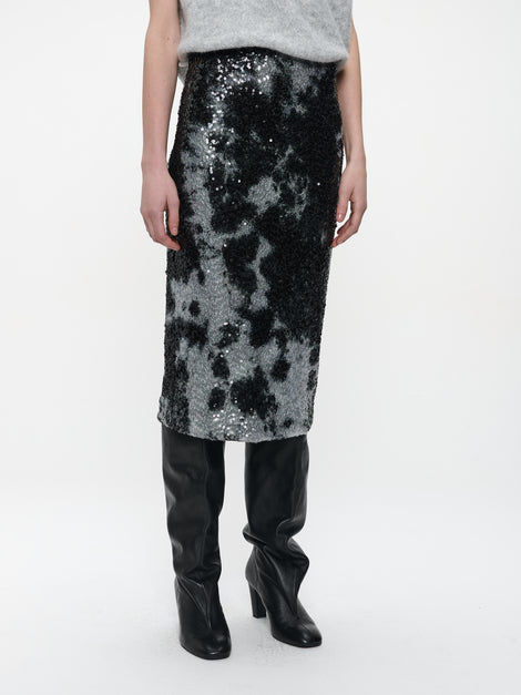 Dionisia sequins skirt | Black Silver
