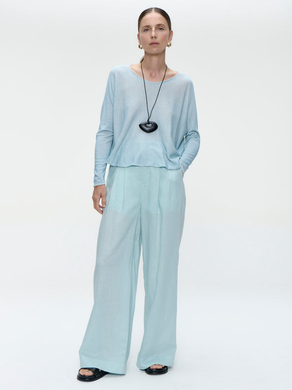 Pullover cotton dyed 3404 | Pastel Blue