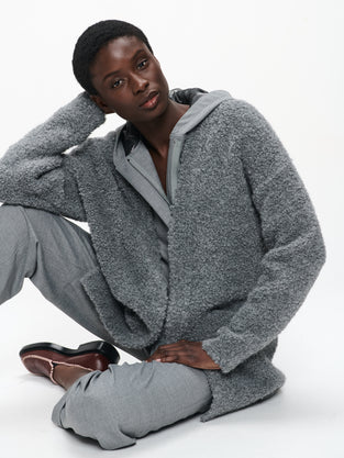 Cardigan boucle 25574 | Dark Grey