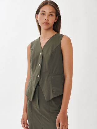 Lola Vest Technical Jersey | Army