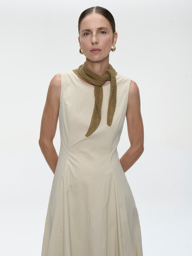 Satomi tafeta dress | Beige