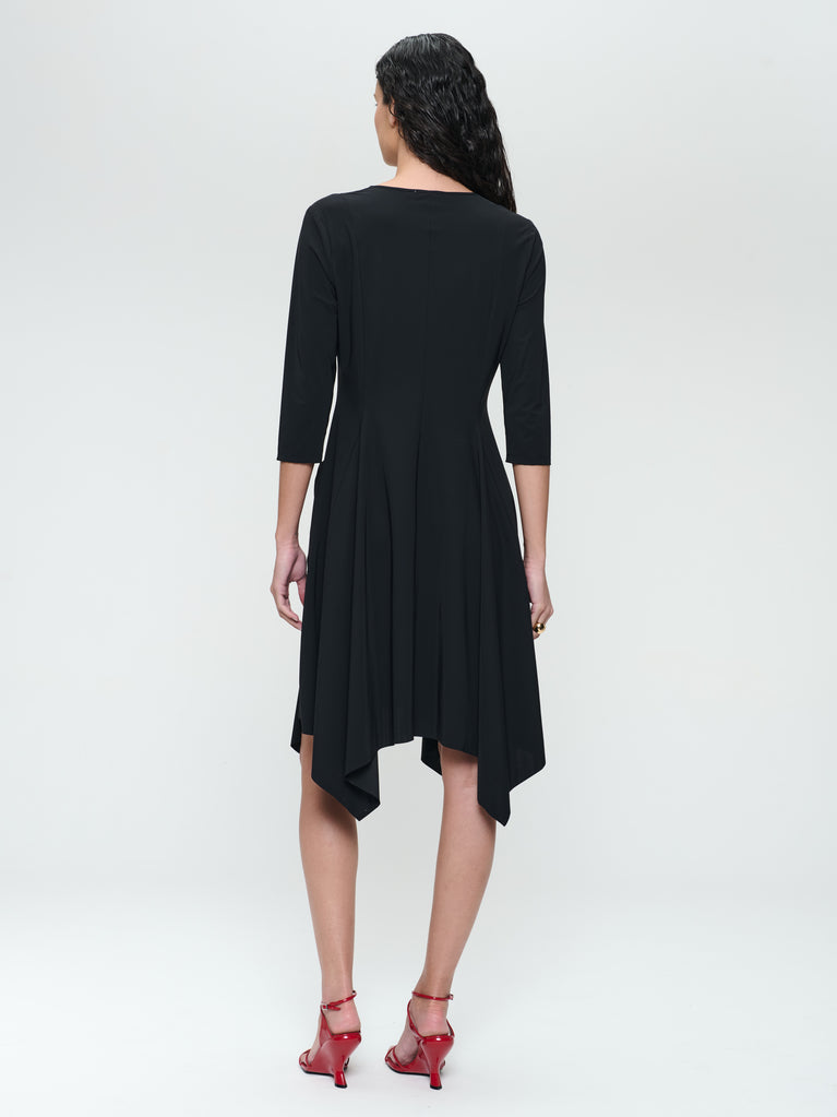 Caro LS strech technical jersey dress | Black