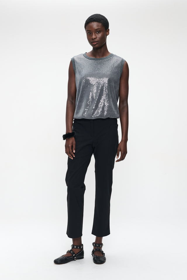 Pallino sequins top | Silver