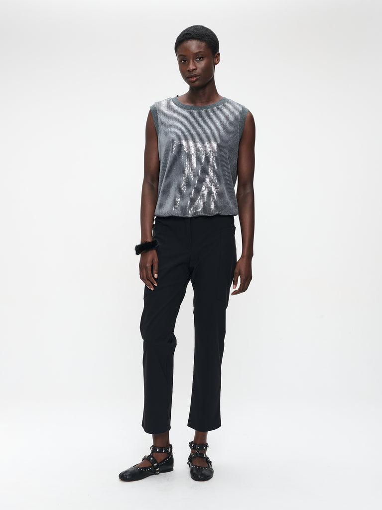 Pallino sequins top | Silver
