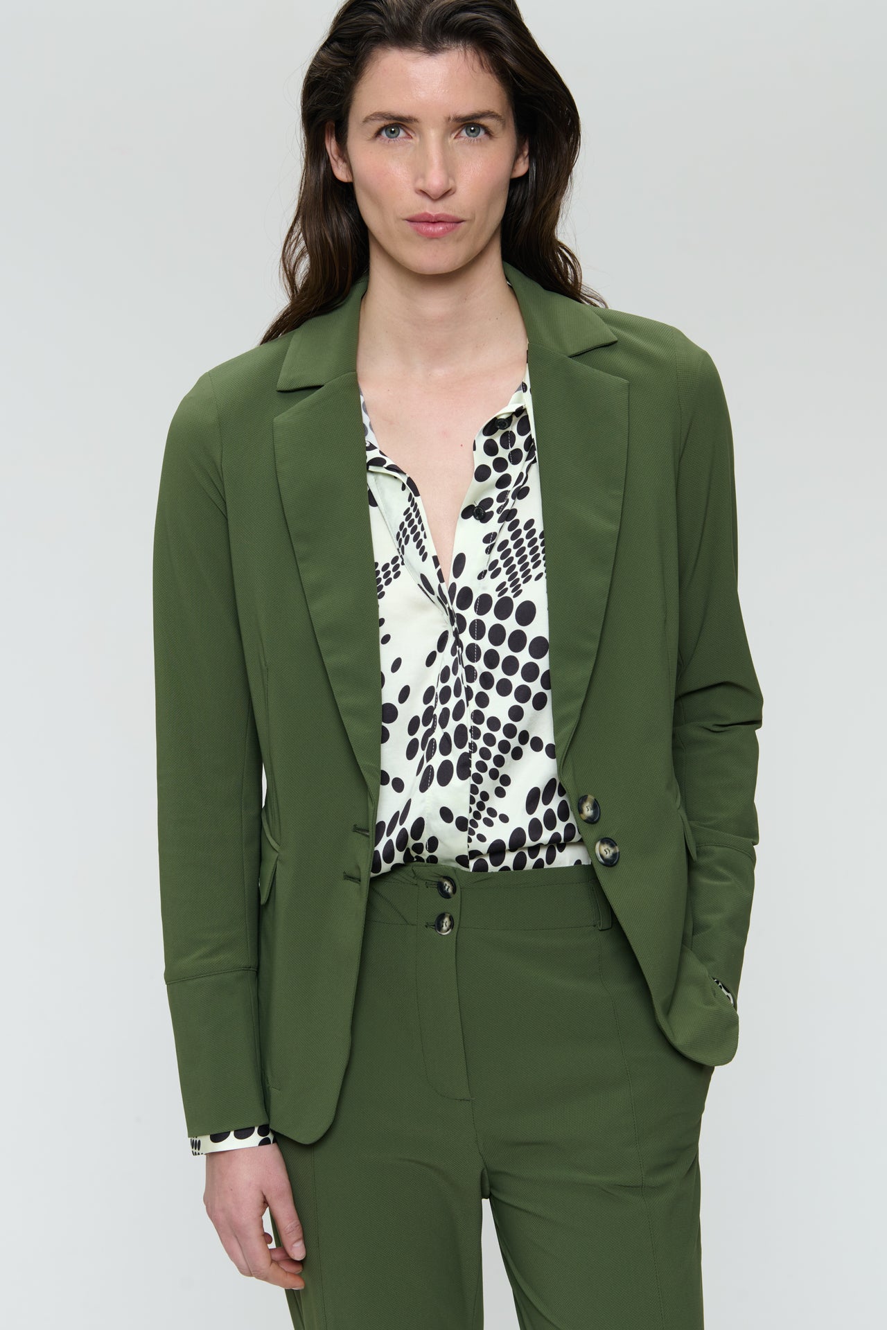 Amsterdam structure tech jersey blazer | Oliva green