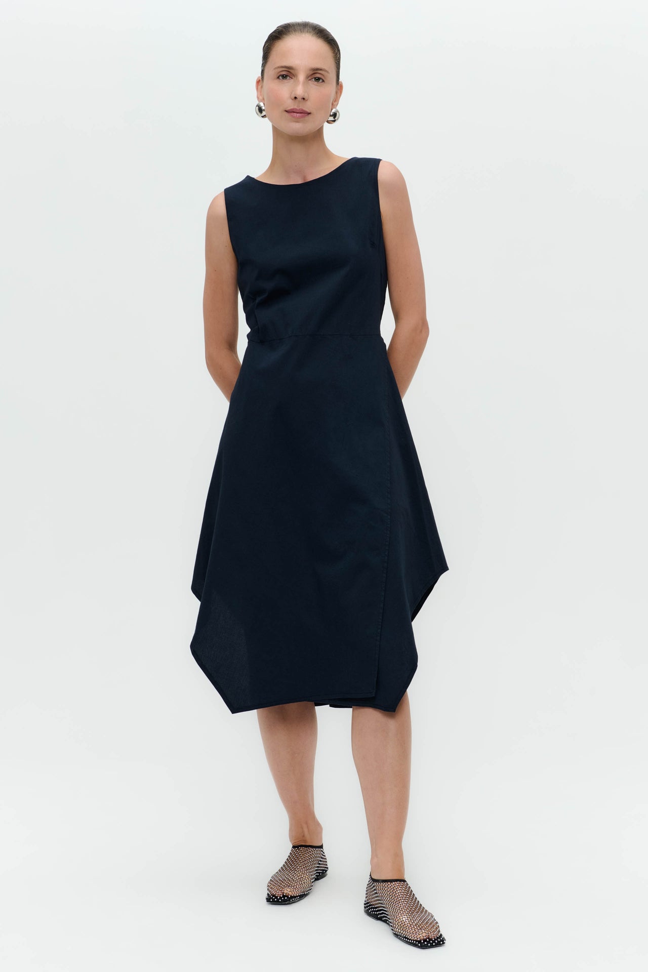 Cotton dress T549 | Dark Blue