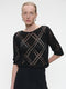 Openwork top with sequins 9040 | Black