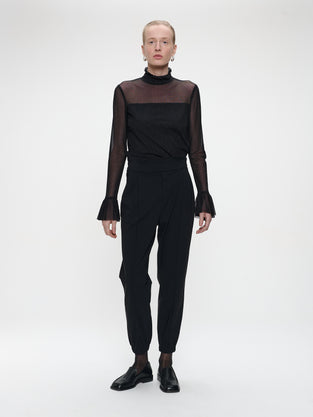 Lori strech technical jersey pants | Black