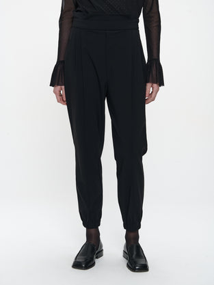 Lori strech technical jersey pants | Black