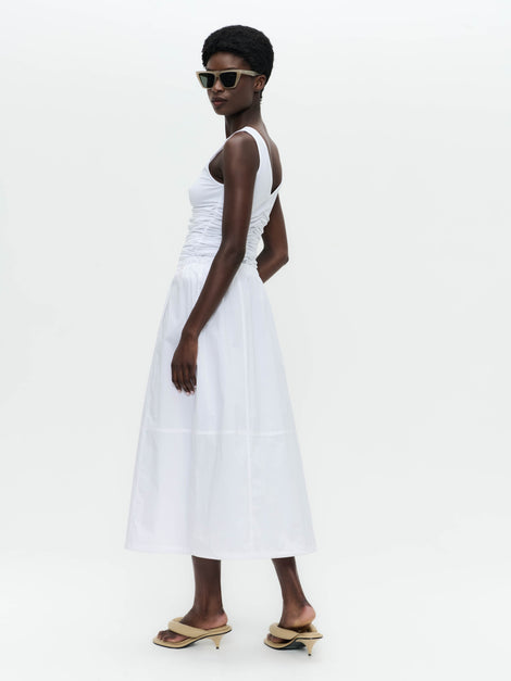 Maud cotton poplin skirt | White
