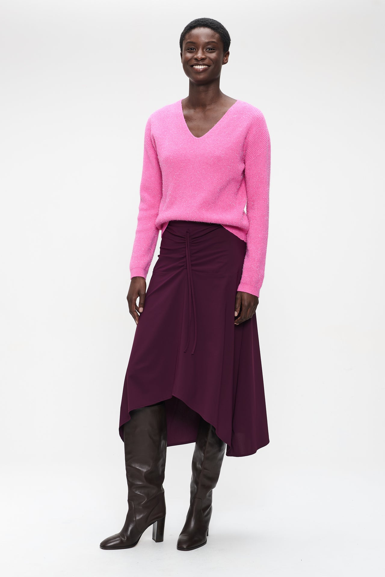 Pullover shiny viscose NB2470 | Fuxia