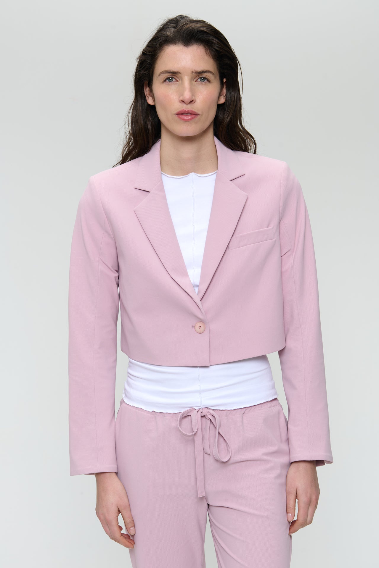 Estele structure technical jersey blazer | Pudra