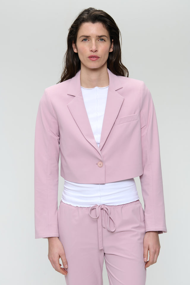 Estele structure technical jersey blazer | Pudra