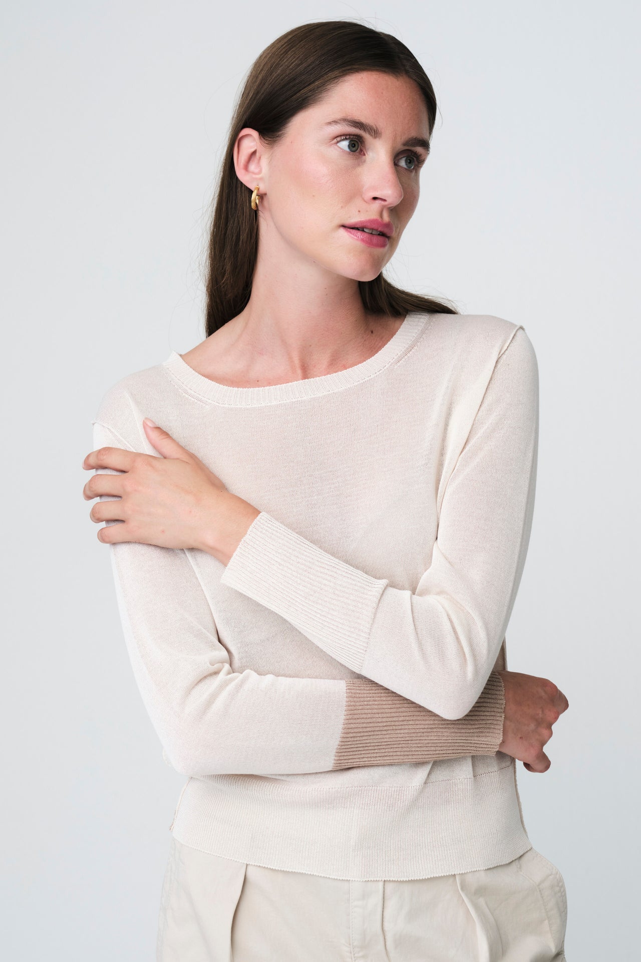 Fine Viscose Pullover 26032 | Ecru