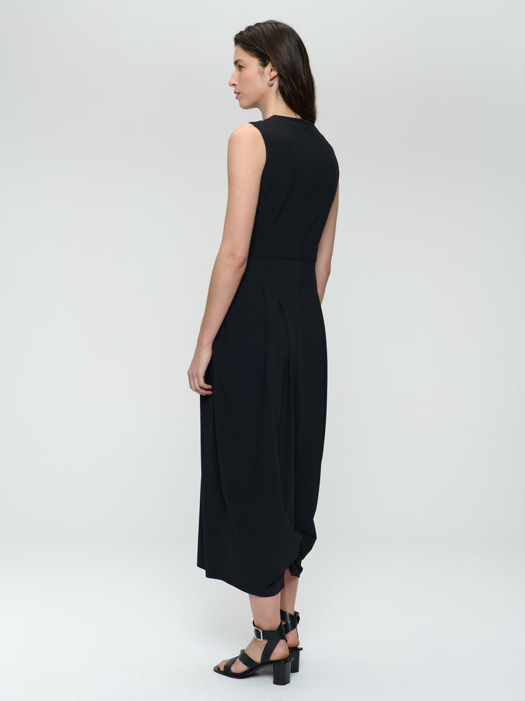 Jackie structure technical jersey dress | Black