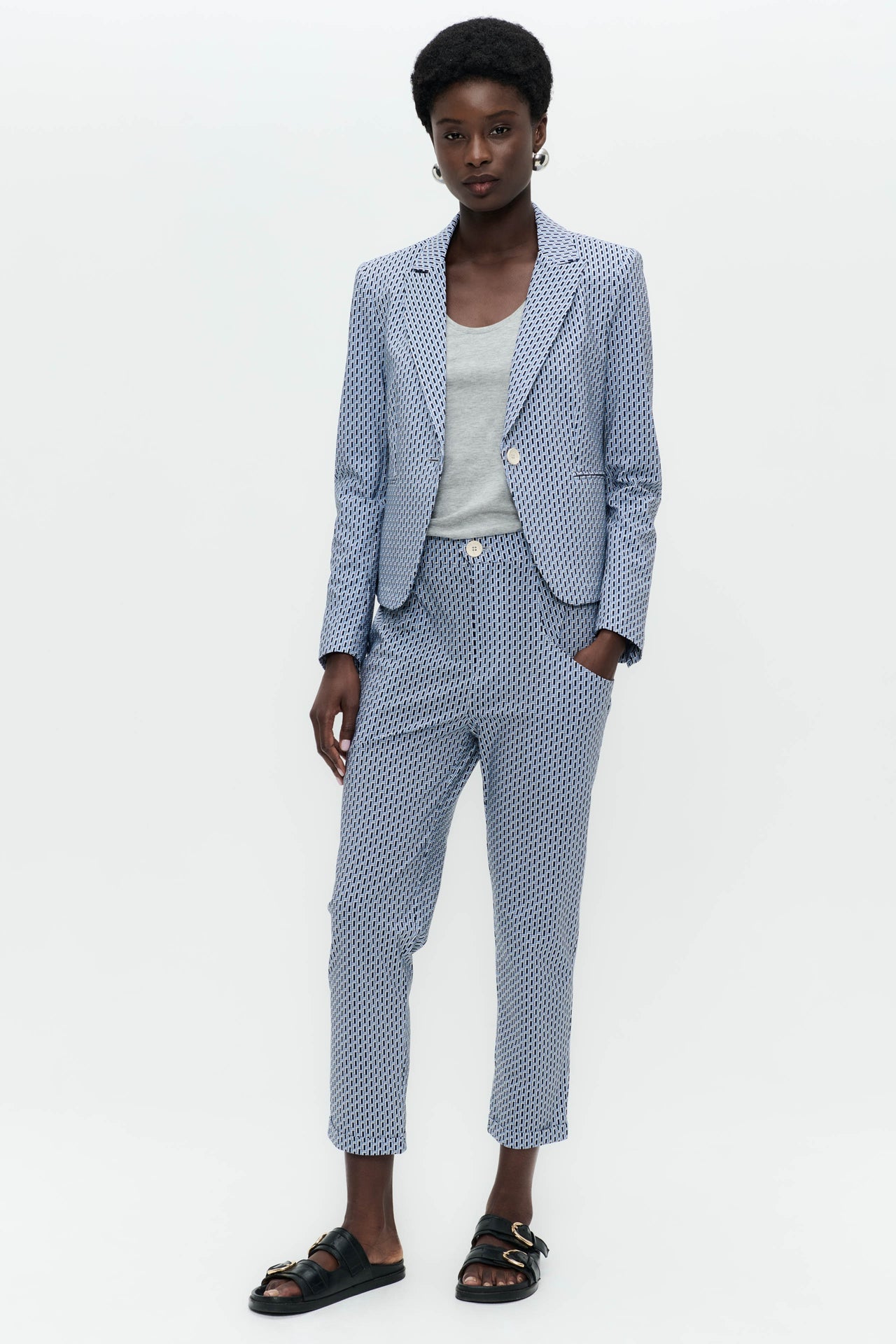 Elvira blazer technical jersey | Blue Melange