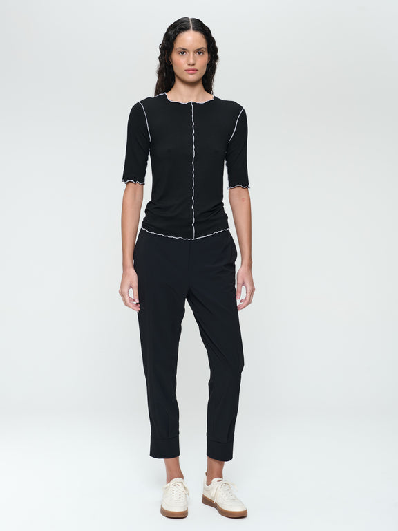 Delia structure technical jersey pants | Black