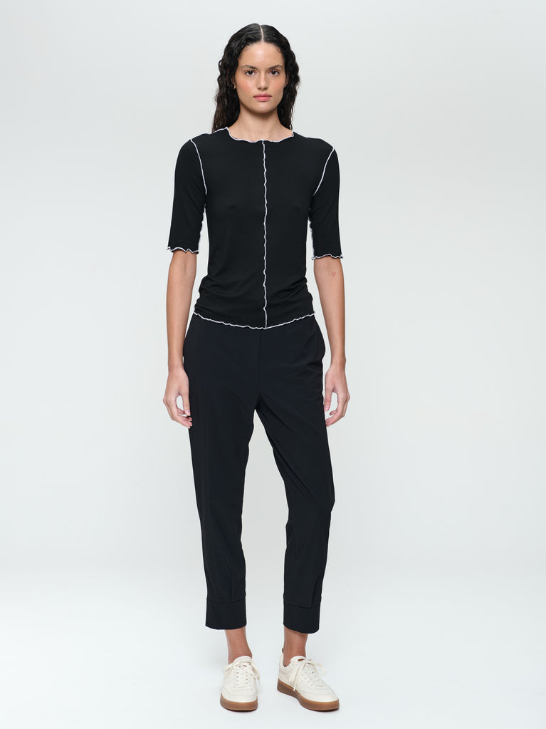 Delia structure technical jersey pants | Black