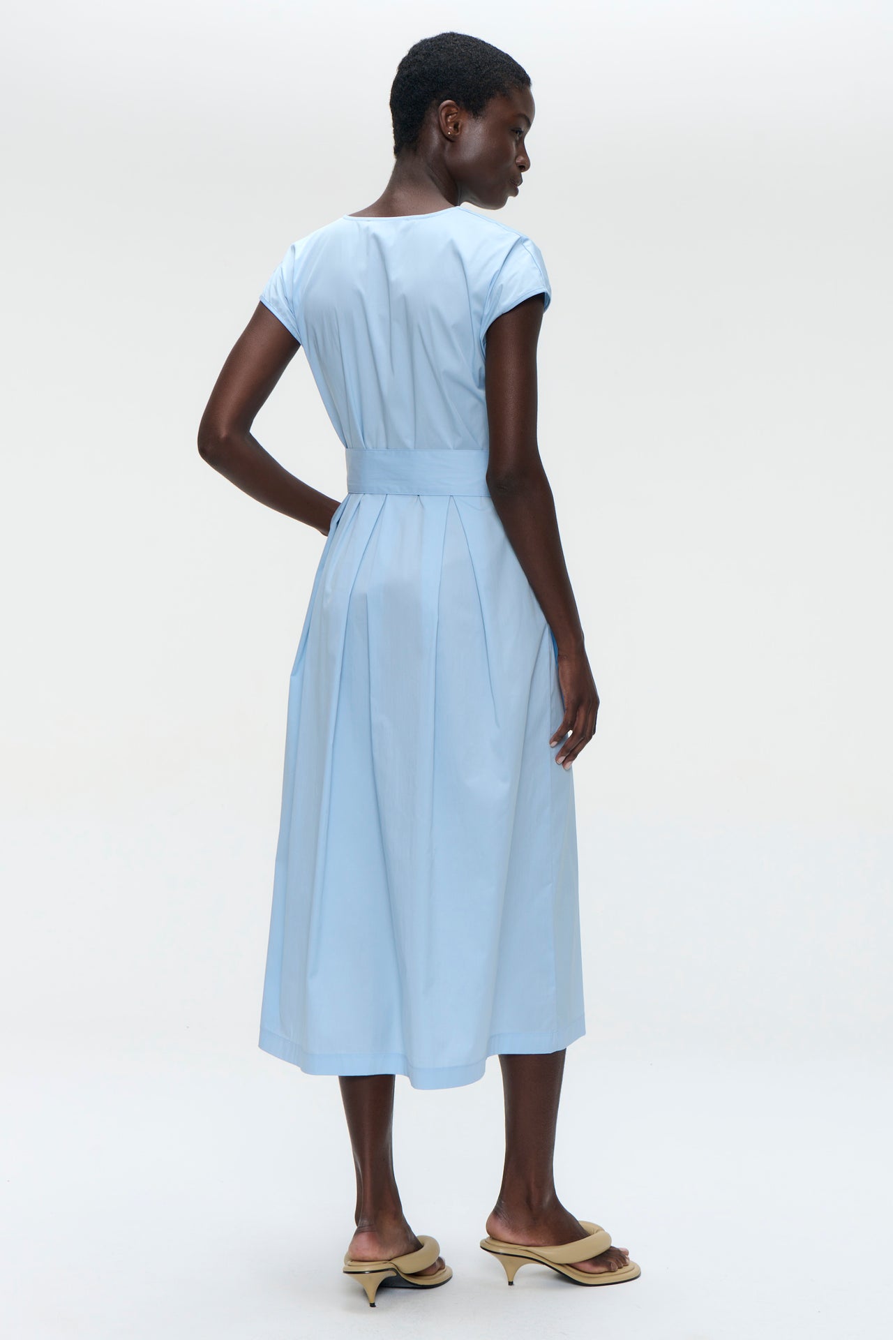 Poplin long dress 2945 | Light Blue