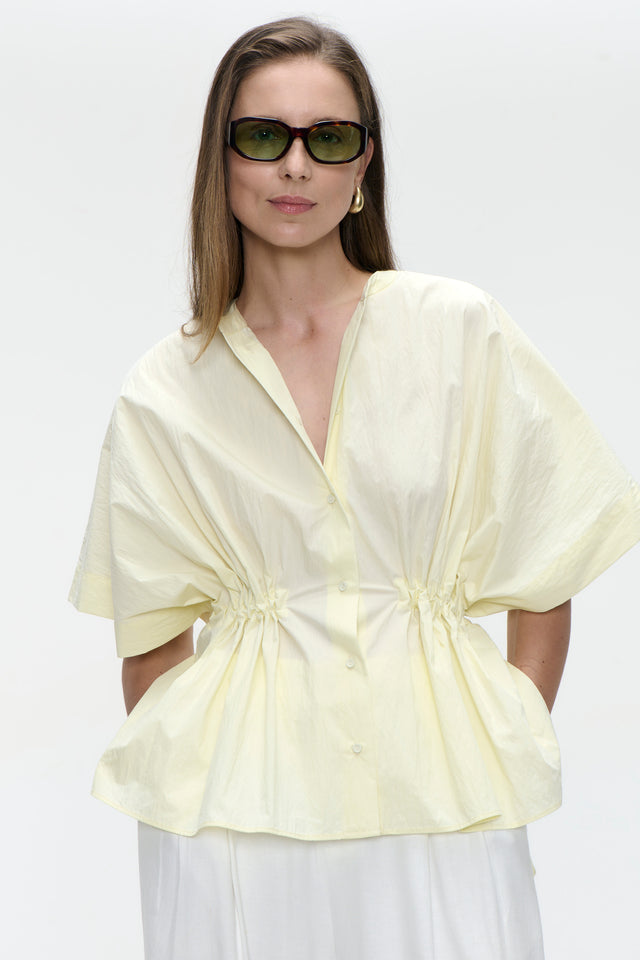 Hiroko cotton mix blouse | Yellow