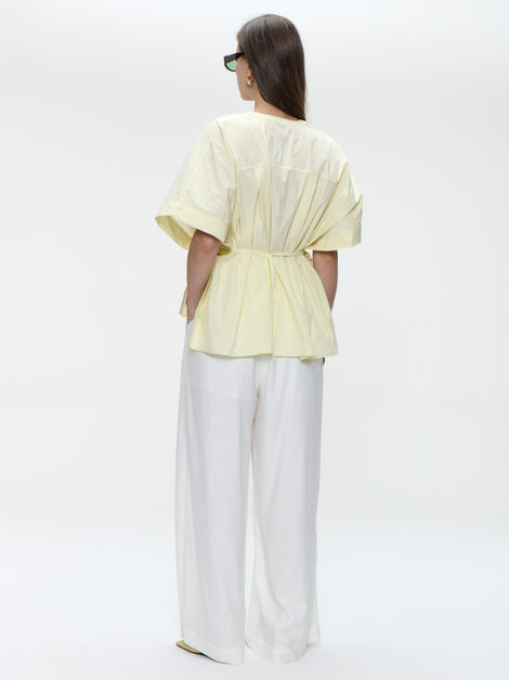Hiroko cotton mix blouse | Yellow