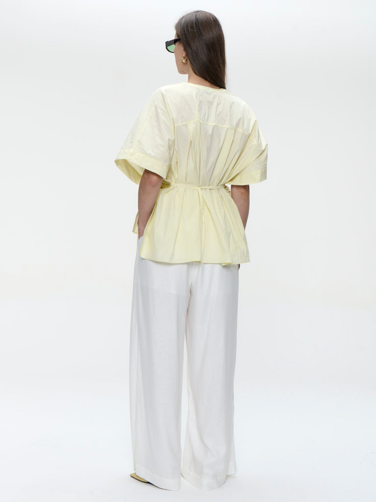 Hiroko cotton mix blouse | Yellow
