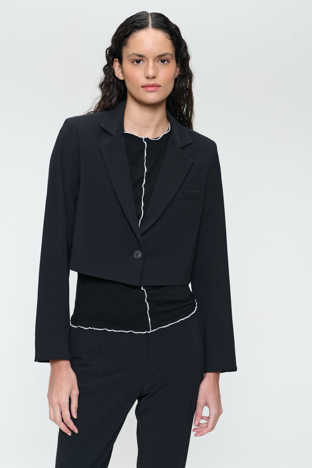 Estele structure technical jersey blazer | Black