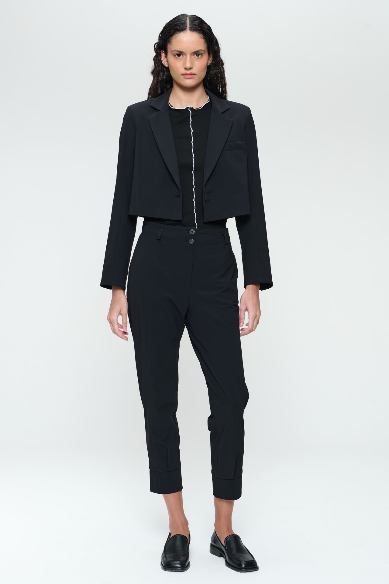 Estele structure technical jersey blazer | Black