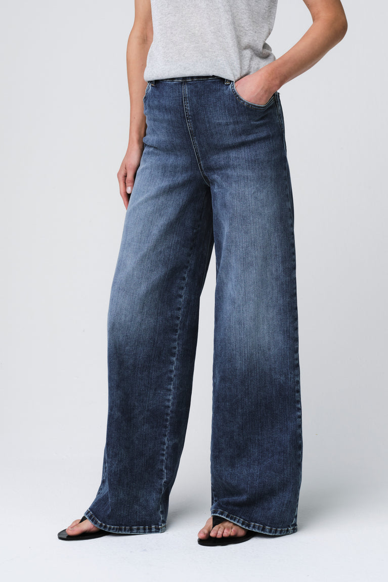 Fly loose yoga jeans | Night Blue