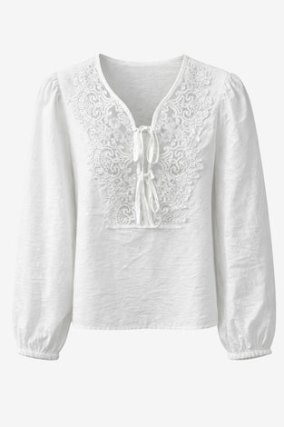 Bony viscose lace blouse | Clound Dancer 2