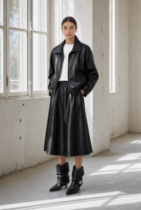 Elle eco leather skirt | Black
