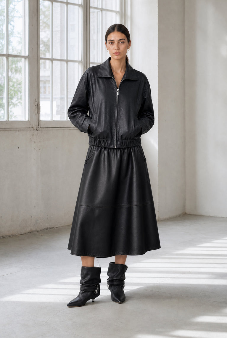 Elle eco leather skirt | Black