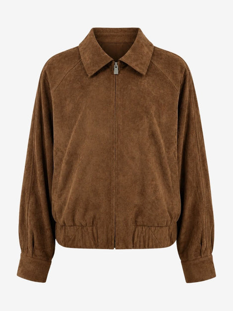Pia suede effect bomber jacket | Ohra