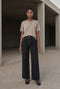 Moon plain knit top | Beige Melange