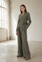 Lean wide-leg pants | Green Melange
